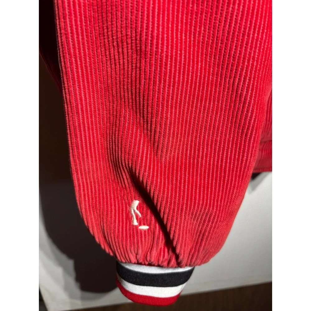 Vintage Detroit Red Wings Corduroy Varsity Jacket Spotlight Large Korea 80s‎